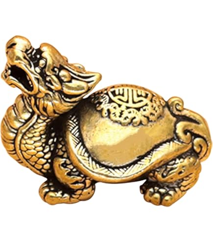 Amazon.co.jp: K-111夜光斑霊 斑彩石 龍亀置物 お守り 縁起物 金運